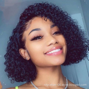 Wholesale 150% Pre-Plucked 13x6x2  Lace Front 100% Human Hair Wig With Baby Hair, Brazilian Short Bob Wigs For Black Women